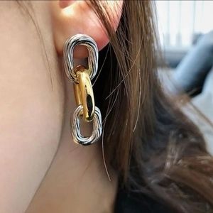 2 TONE chunky Paperclip style EARRINGS 📎